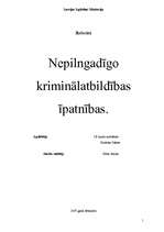 Referāts 'Nepilngadīgo kriminālatbildības īpatnības', 1.