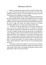 Eseja 'Education in Our Life', 1.