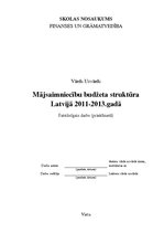 Referāts 'Mājsaimniecību budžeta struktūra Latvijā 2011.-2013.gadā', 1.