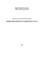 Referāts 'Darba organizācija uzņēmumā "Luna"', 1.