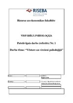 Referāts 'Vēsture un virzieni psiholoģijā', 1.