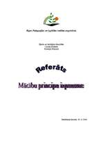 Referāts 'Mācību principu izpausme', 1.