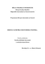Konspekts 'Eiropas Savienības ekonomiskā politika', 1.
