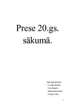 Referāts 'Latviešu prese 20.gadsimta sākumā', 1.