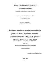 Konspekts 'Reklāmas radošie un mediju komunikāciju plāni', 1.