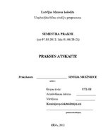 Prakses atskaite 'Uzņēmējdarbības semestra prakses atskaite', 1.