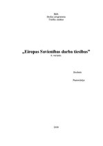 Referāts 'Eiropas Savienības darba tiesības', 1.