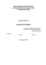 Referāts 'Policijas tiesības', 1.