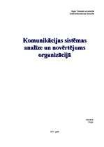 Referāts 'Komunikācijas sistēmas analīze un novērtējums organizācijā', 1.