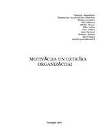 Referāts 'Motivācija un uzticība organizācijai', 1.
