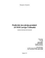 Referāts 'Piedāvātie investīciju produkti AS "SEB Latvijas Unibankā"', 1.