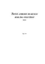 Referāts 'Tiešās atbildes reakcijas reklāma televīzijā', 1.