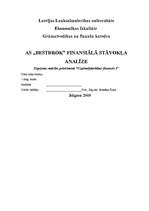 Referāts 'A/s "Bestbrok" finansiālā stāvokļa analīze', 1.