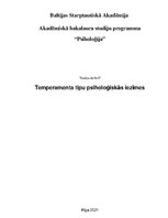Referāts 'Temperamenta tipu psiholoģiskās iezīmes', 1.