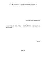 Referāts 'Aristotelis un viņa ieguldījums filosofijas attīstībā', 1.