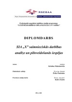 Diplomdarbs 'SIA "X" saimnieciskās darbības analīze un pilnveidošanās iespējas', 1.