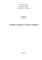 Referāts 'Ētiskie standarti un sociālās vērtības', 1.