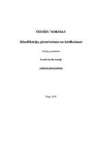 Konspekts 'Tiesību normas - klasifikācija, piemērošana un iztulkošana', 1.