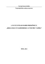 Konspekts 'Pirmais patstāvīgais darbs priekšmetā "Reklāmas un sabiedrisko attiecību vadība"', 1.
