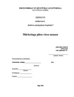 Biznesa plāns 'Mārketinga plāns viesu namam Ķekavā', 1.