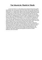 Eseja 'Nur klassische Musik ist Musik', 1.