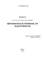 Referāts 'Hromosomālie sindromi, to raksturojums', 1.