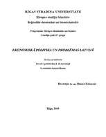 Konspekts 'Ekonomiskā politika un problēmas Latvijā', 1.