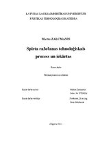 Referāts 'Spirta ražošanas tehnoloģiskais process un iekārtas', 1.