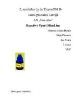 Referāts 'Jauns produkts Latvijā - Reactive Sport Slimline', 1.