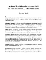 Konspekts 'Atskaņu hronikā minēto personu vārdi un vietu nosaukumi ar skaidrojumiem alfabēt', 1.