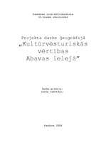 Referāts 'Kultūrvēsturiskās vērtības Abavas ielejā', 1.