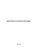Referāts 'Belovežas nacionālais parks', 1.