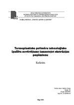 Referāts 'Termoplastisko polimēru tehnoloģisko īpašību novērtējums, izmantojot ekstrūzijas', 1.