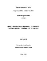 Referāts 'Mazo un vidējo uzņēmumu attīstības perspektīvas tuvākajos 10 gados', 1.