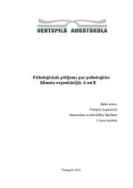 Referāts 'Psiholoģiskais pētījums par psiholoģisko klimatu organizācijās A un B', 1.