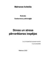 Referāts 'Stress un stresa pārvarēšanas iespējas', 1.