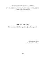 Referāts 'Hidroterapijas pielietošana sportistu atjaunošanās procesā', 1.
