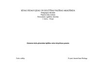 Konspekts 'Eksāmena darbs pirmsskolas izglītības satura integrēšanas pamatos', 1.