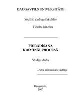 Referāts 'Pierādīšana kriminālprocesā', 1.