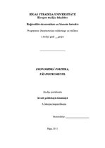 Konspekts 'Ekonomiskā politika, tās instrumenti', 1.