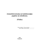 Referāts 'Atomelektrostacija un kodolenerģija - pagātne un mūsdienas', 1.