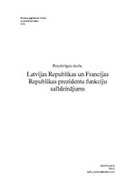 Referāts 'Latvijas Republikas un Francijas Republikas prezidentu funkciju salīdzinājums', 1.
