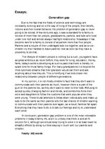 Eseja 'Generation Gap', 1.