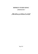Referāts 'Mirstības problēma Latvijā', 1.