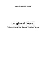 Konspekts 'Report "Laugh and Learn: Thinking over the "Funny Teacher" Myth"', 1.