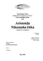Referāts 'Aristoteļa Nikomaha ētika', 1.
