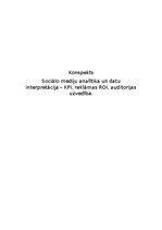 Konspekts 'Sociālo mediju analītika un datu interpretācija – KPI, reklāmas ROI, auditorijas', 1.