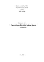 Referāts 'Naktsmītņu aktivitāšu raksturojums', 1.