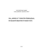 Referāts 'SIA "Sonelli" veiktās pārmaiņas, to raksturojums un rezutāti', 1.