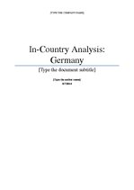 Referāts 'Country Analysis - Germany', 1.